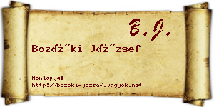 Bozóki József névjegykártya